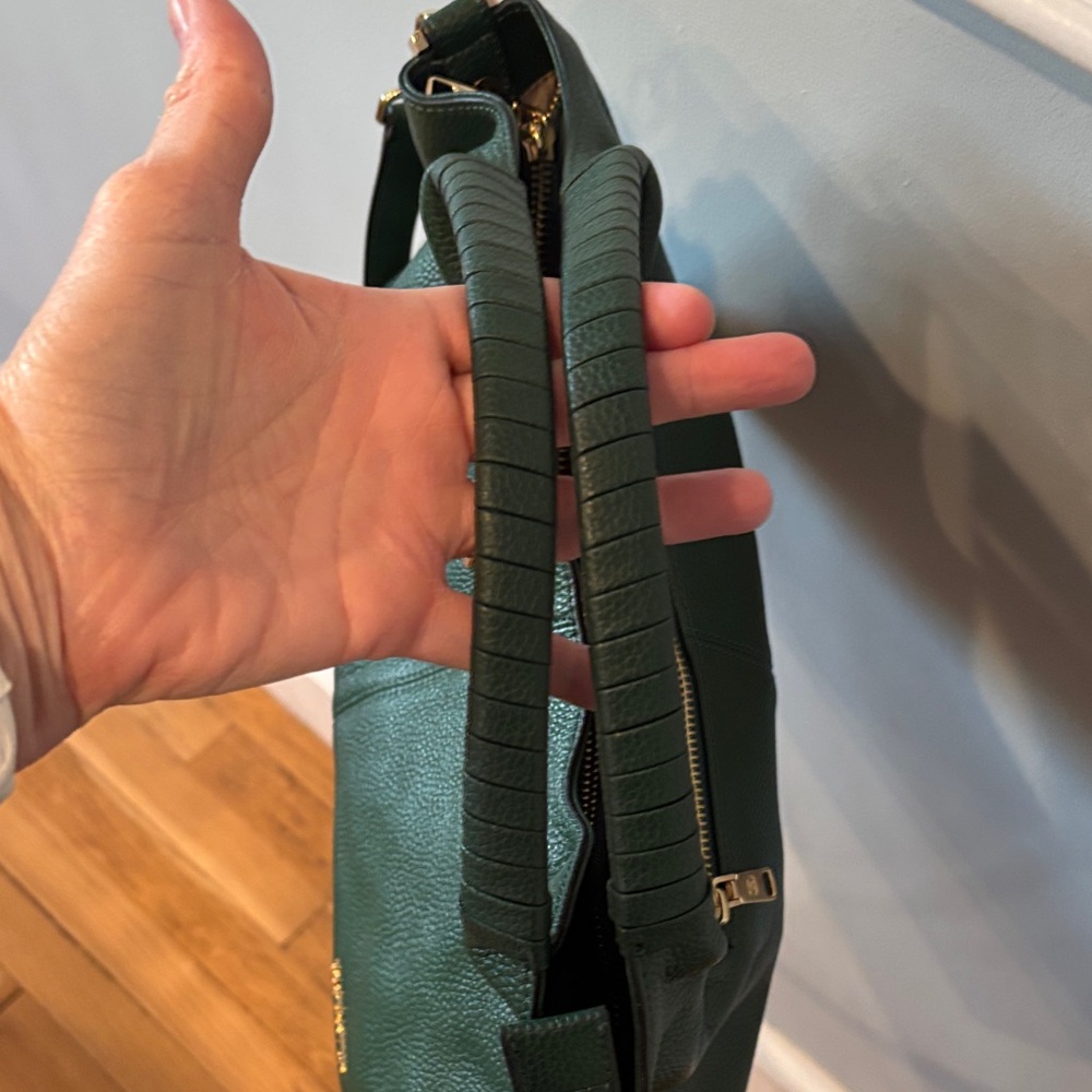 💚Bostonian Forest Green Leather Shoulder Bag - Picture 4 of 15